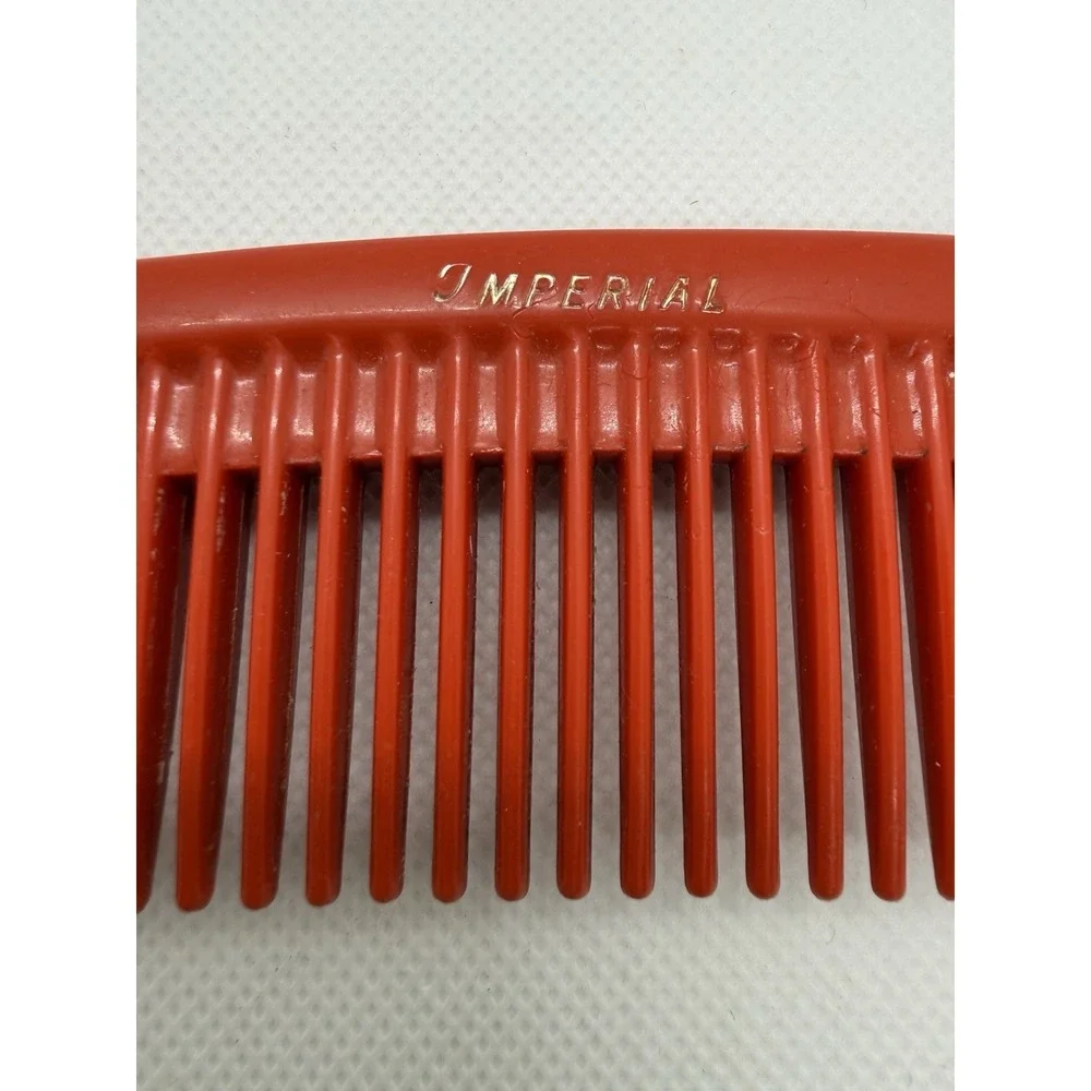 Vintage Imperial Red‎ Plastic Comb Imperial By Ace Unbreakable Comb